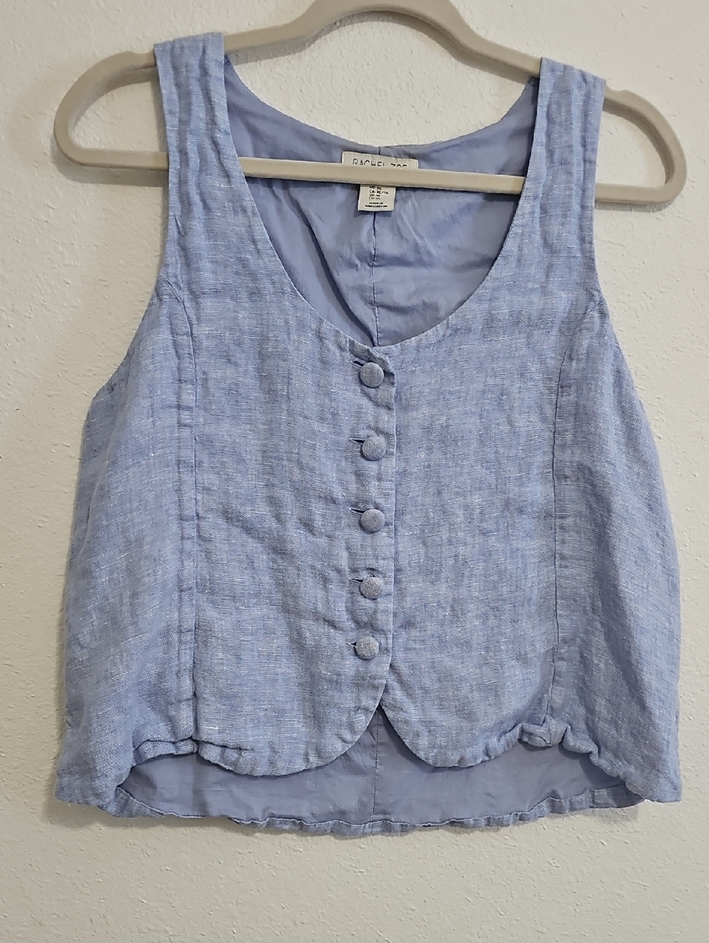 Rachel Zoe Light Blue Linen Top